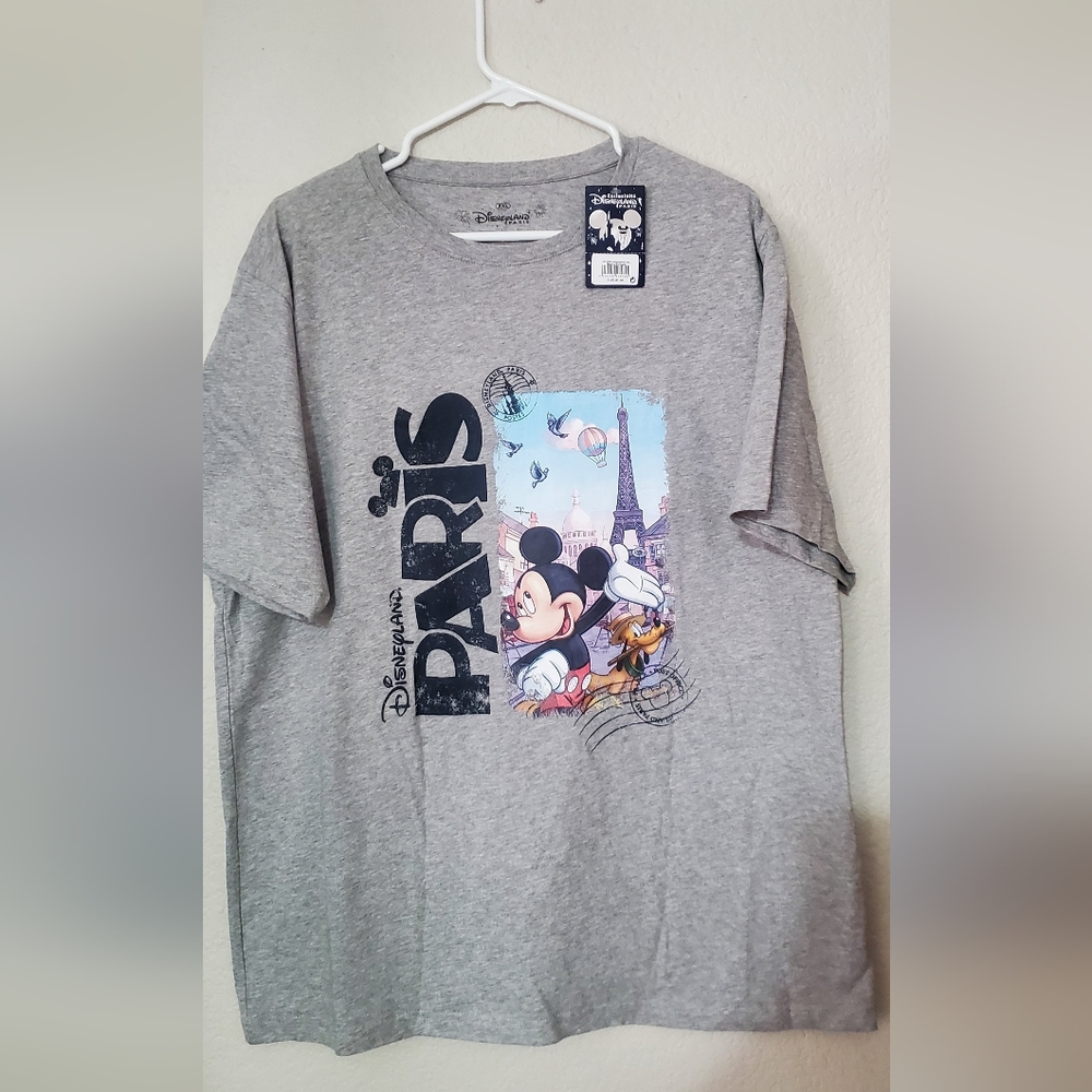 Mens Disneyland Paris T-Shirt NWT XXL Gray